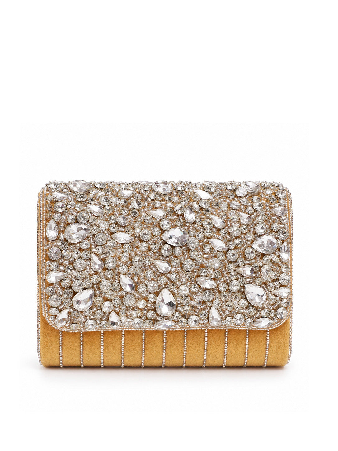 Grace Embellished Flap Over Bag by The Tan Clan featuring a stylish flap closure and decorative embellishments.