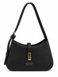 Dune Black Textured Baguette Shoulder Bag with Adjustable Strap