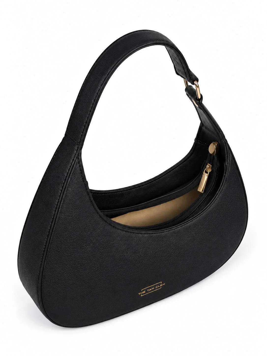 Blair Black Croc Textured Shoulder Bag