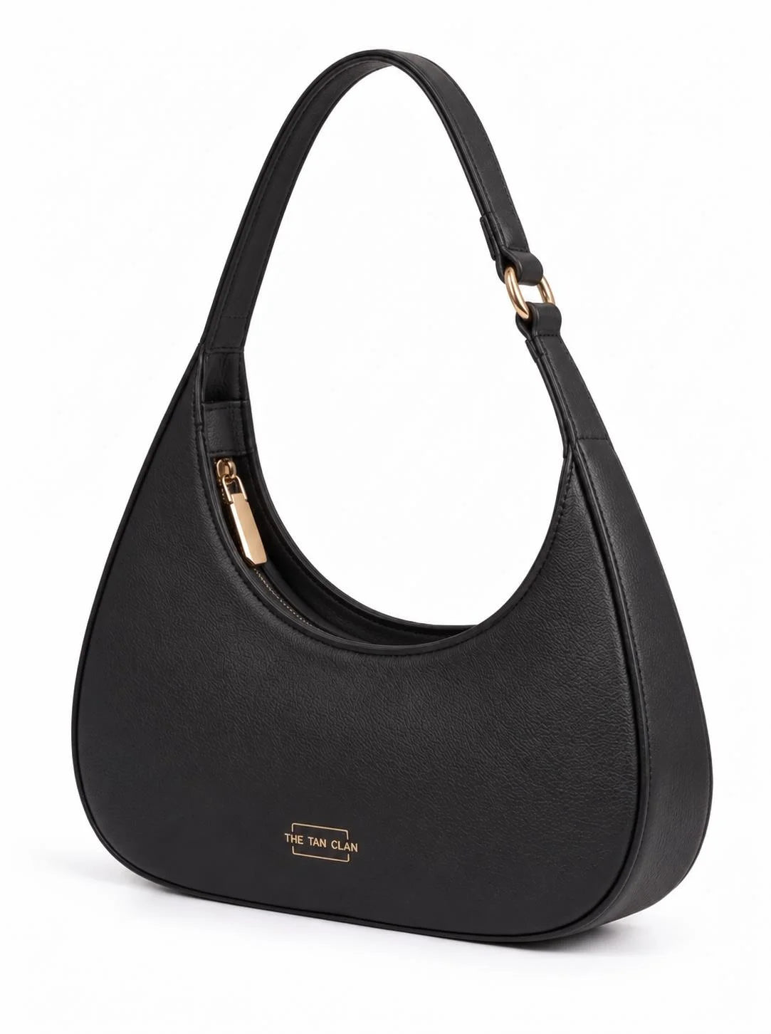 Blair Black Croc Textured Shoulder Bag