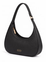 Blair Black Croc Textured Shoulder Bag