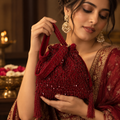Rosa Potli Bag with Handle - Red DBP