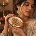 Noor Golden Brass Mother of Pearl Clutch DBP