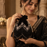 Keisha Black Tassle Potli with Handle DBP