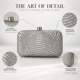Glitz Silver Hand Embroidered Party Clutch DBP