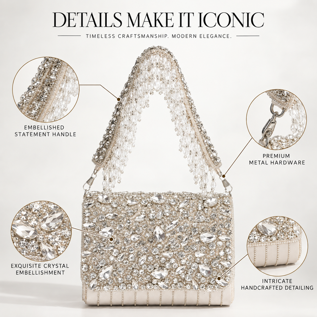 Grace Embellished Flap Over Bag DBP