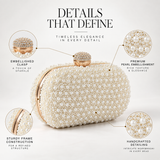 Asad All White Pearl Hand Embroidered Clutch DBP