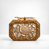 Burj Embellished Agate Stone Clutch DBP