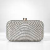 Glitz Silver Hand Embroidered Party Clutch DBP
