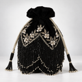 Keisha Black Tassle Potli with Handle DBPP
