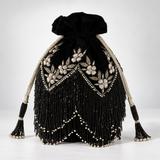 Keisha Black Tassle Potli with Handle DBP