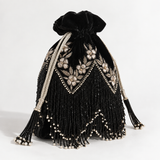 Keisha Black Tassle Potli with Handle DBP