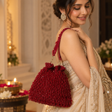 Rosa Potli Bag with Handle - Red DBPP