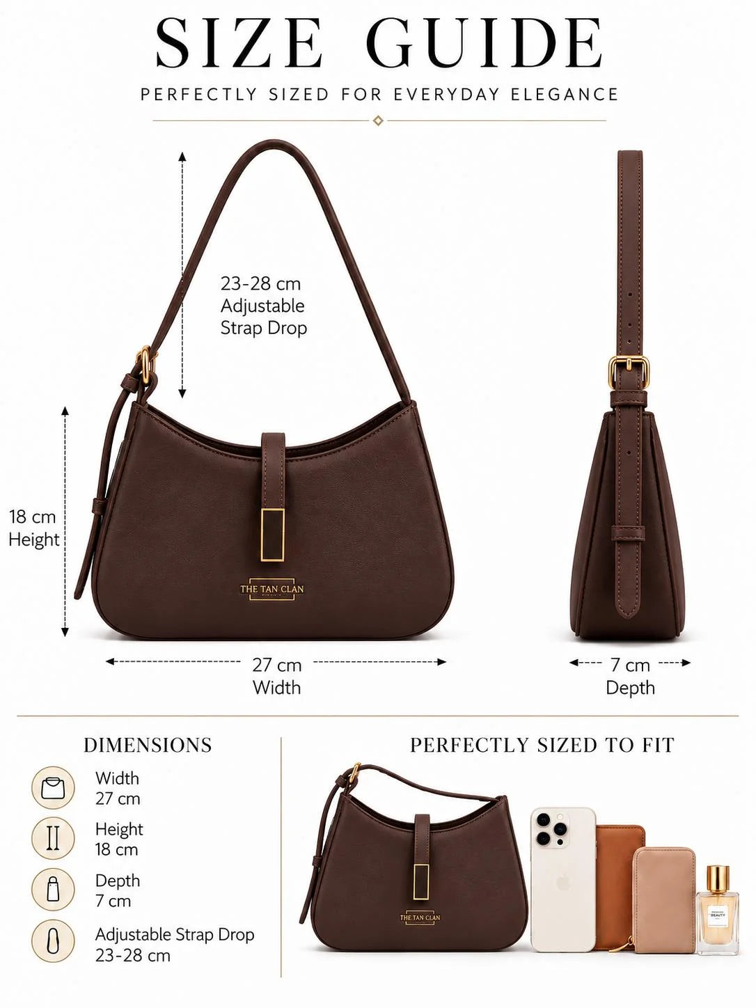 Dune Brown Textured Baguette Shoulder Bag with Adjustable Strap