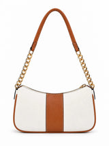 Elle Brown Colorblock Chain Strap Shoulder Bag