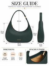 Blair Green Croc Textured Shoulder Bag