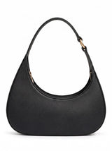 Blair Black Croc Textured Shoulder Bag