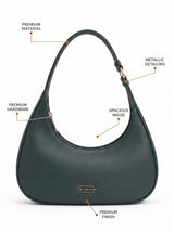 Blair Green Croc Textured Shoulder Bag