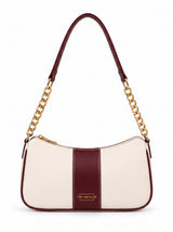 Elle Burgundy Colorblock Chain Strap Shoulder Bag
