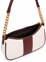 Elle Burgundy Colorblock Chain Strap Shoulder Bag