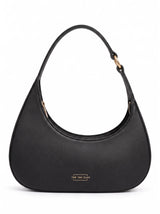 Blair Black Croc Textured Shoulder Bag