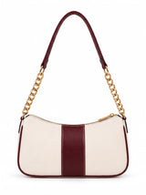 Elle Burgundy Colorblock Chain Strap Shoulder Bag