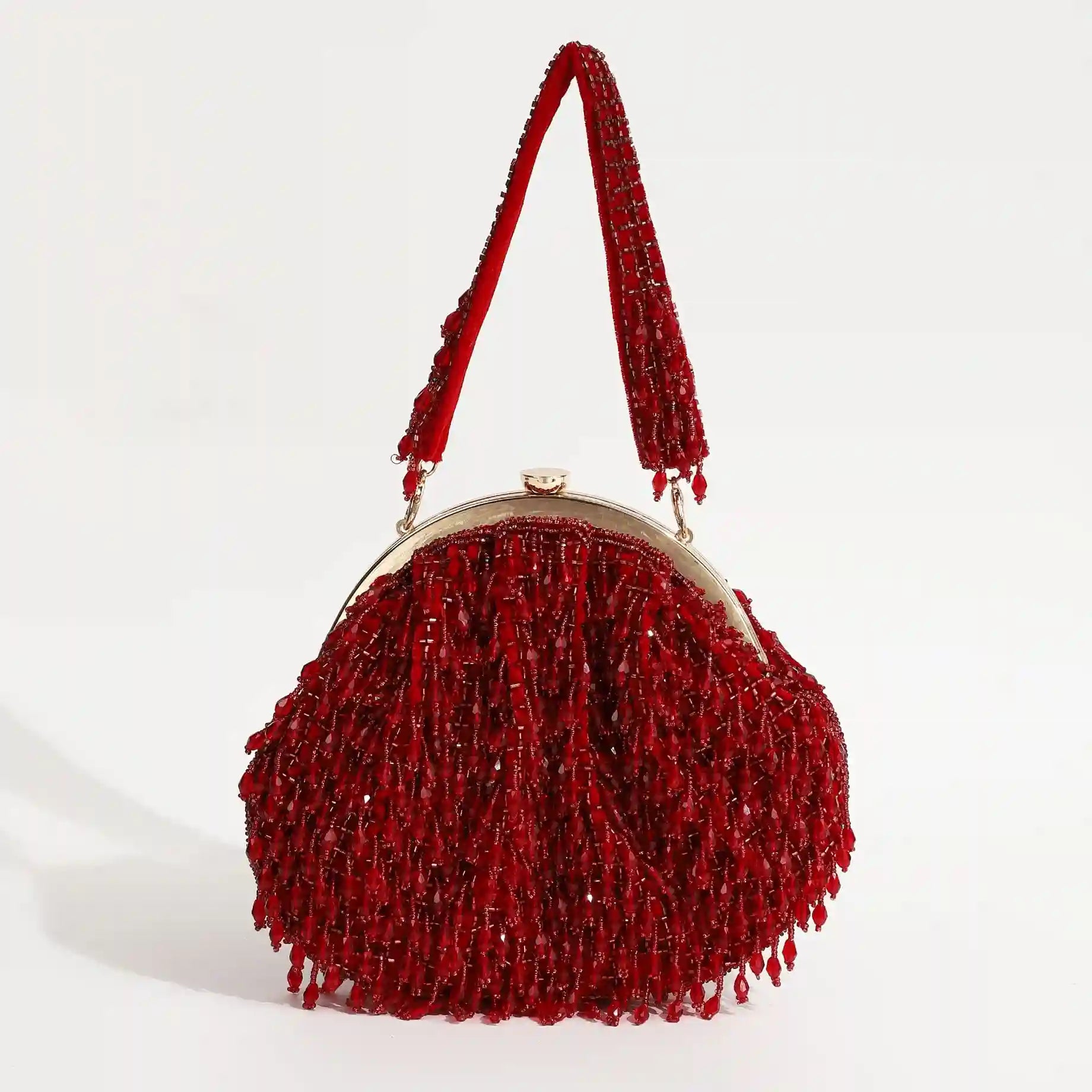 Rosa Batua Bag with Detachable Handle - Red