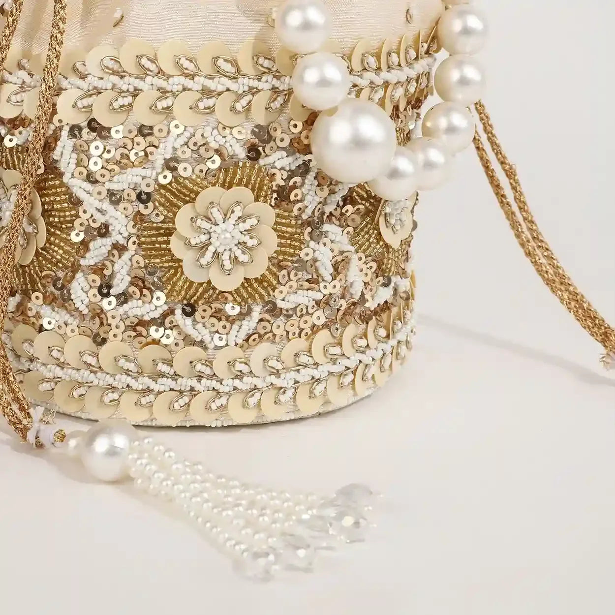 Ama Potli Bag with Pearl Handle - The Tan Clan