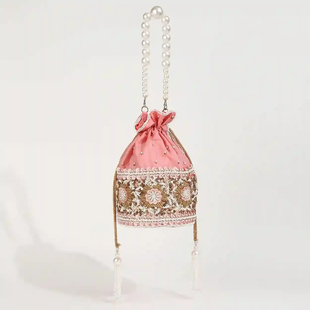 Ama Potli Bag with Pearl Handle - The Tan Clan