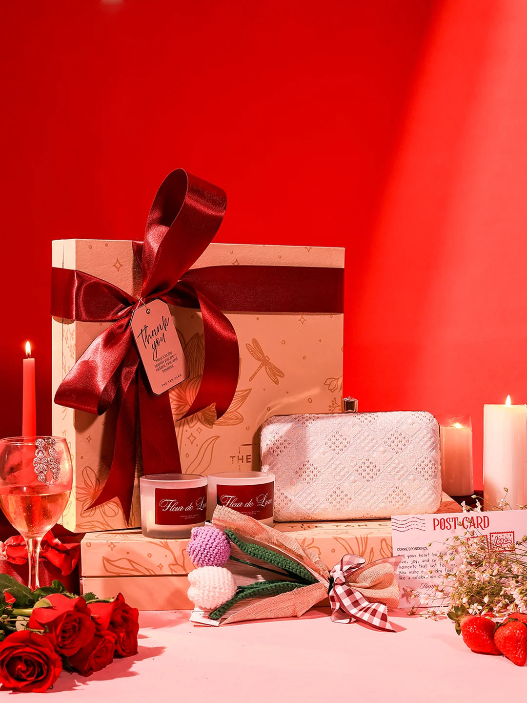 Soul-Care Gift Set - Taj Clutch with Candle & Flower (Set of 3)