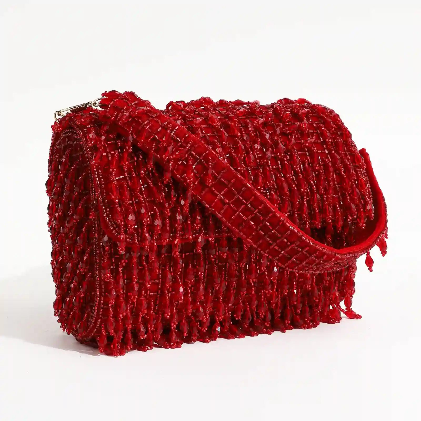 Rosa Beaded Flap over Clutch Bag