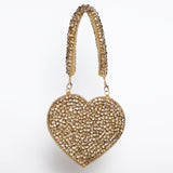 Gold Scarlett Mini Heart Bag by The Tan Clan, featuring a stylish heart-shaped design and compact size.