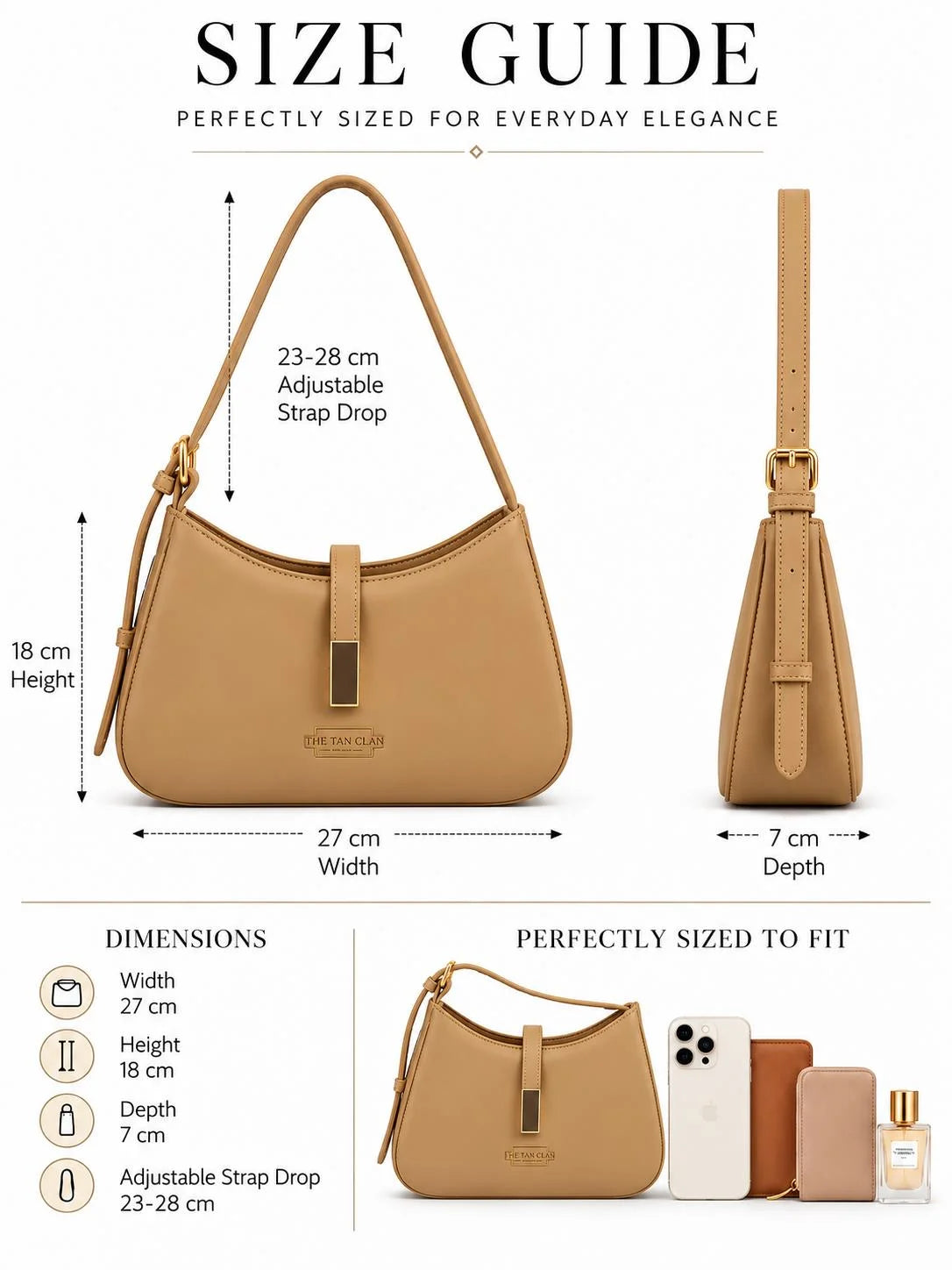 Dune Camel Textured Baguette Shoulder Bag with Adjustable Strap