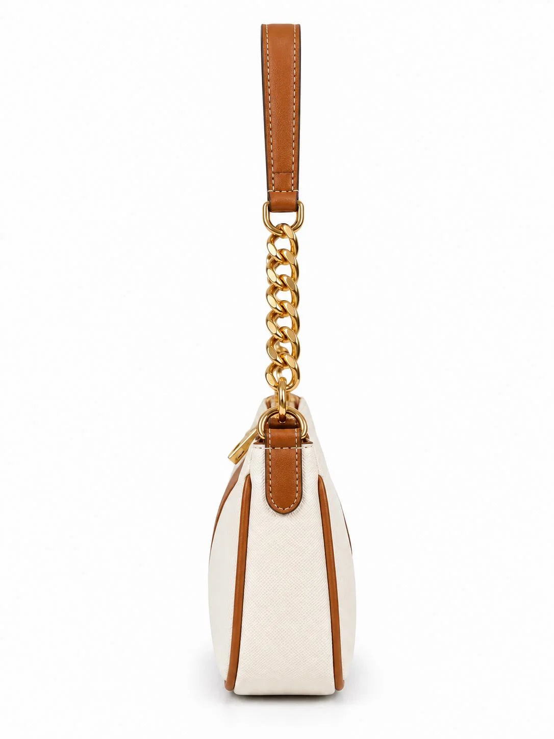 Elle Brown Colorblock Chain Strap Shoulder Bag