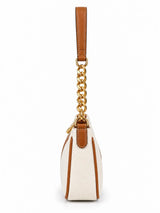 Elle Brown Colorblock Chain Strap Shoulder Bag