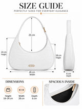 White croc-textured shoulder bag by THE TAN CLAN featuring a sleek, stylish design and a comfortable shoulder strap.