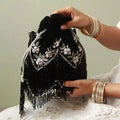 Keisha Black Tassle Potli with Handle