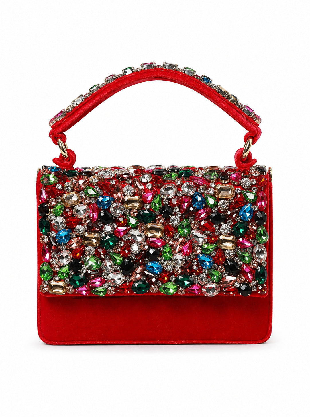 Red Kylie flap over bag by The Tan Clan showing a stylish leather handbag with a flap closure and top handle.