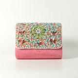 Rainbow Embellished Flap over Clutch Bag