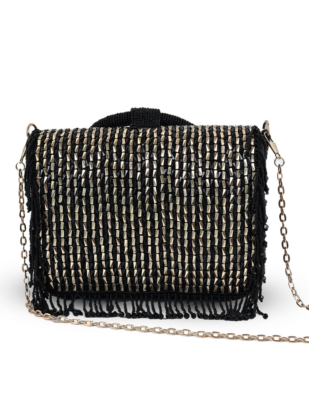 Black Sylvie flap over bag from The Tan Clan, stylish leather flap bag with a sleek design and top handle detail.