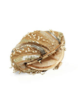 Ava Gold Pearl Batua Bag by The Tan Clan featuring gold and pearl accents on traditional batua bag style.