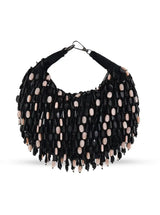 Bella Black Multicolor Half Moon Batua Bag by The Tan Clan, featuring a stylish multicolor design and unique half-moon shape.