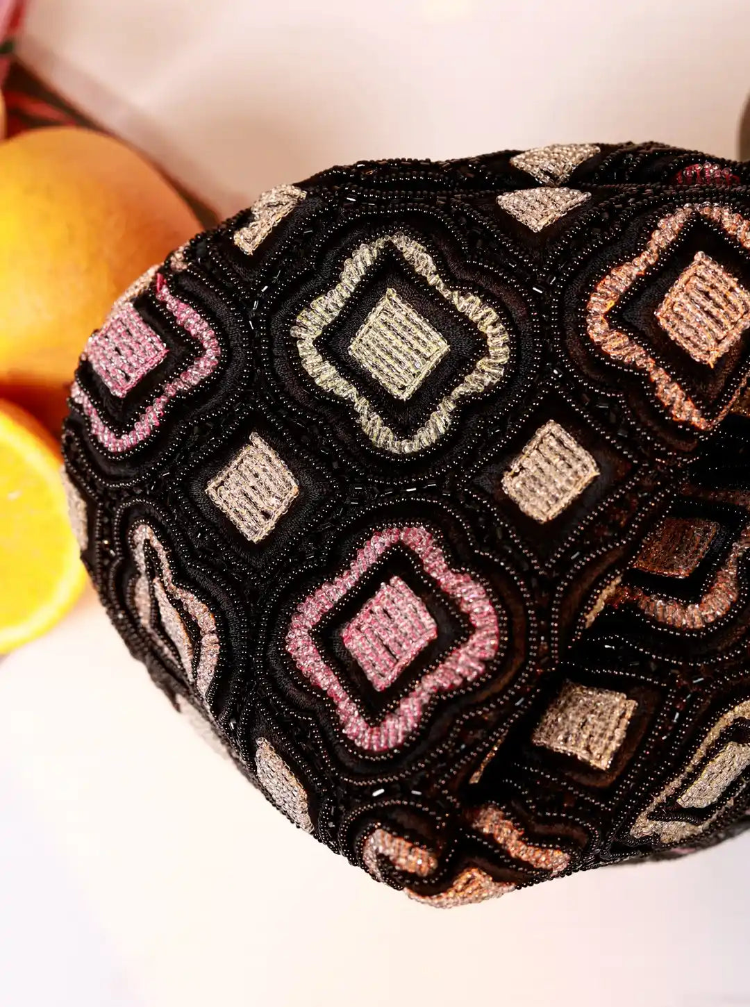 Luna Black Half Moon Bag from The Tan Clan Batua Bags, featuring a stylish black half-moon design and sleek craftsmanship.