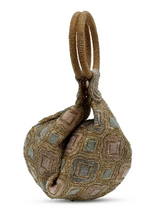 Luna Gold Half Moon Batua Bag by The Tan Clan featuring a shiny gold finish and crescent moon shape, stylish and compact.