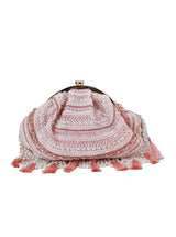 Nora Tasselled Half Moon Bag by The Tan Clan, stylish batua bag with tassel details and half-moon shape, perfect for everyday use.