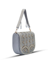 Kavya grey flap-over bag with handle by The Tan Clan, featuring a stylish design and spacious interior for everyday use.