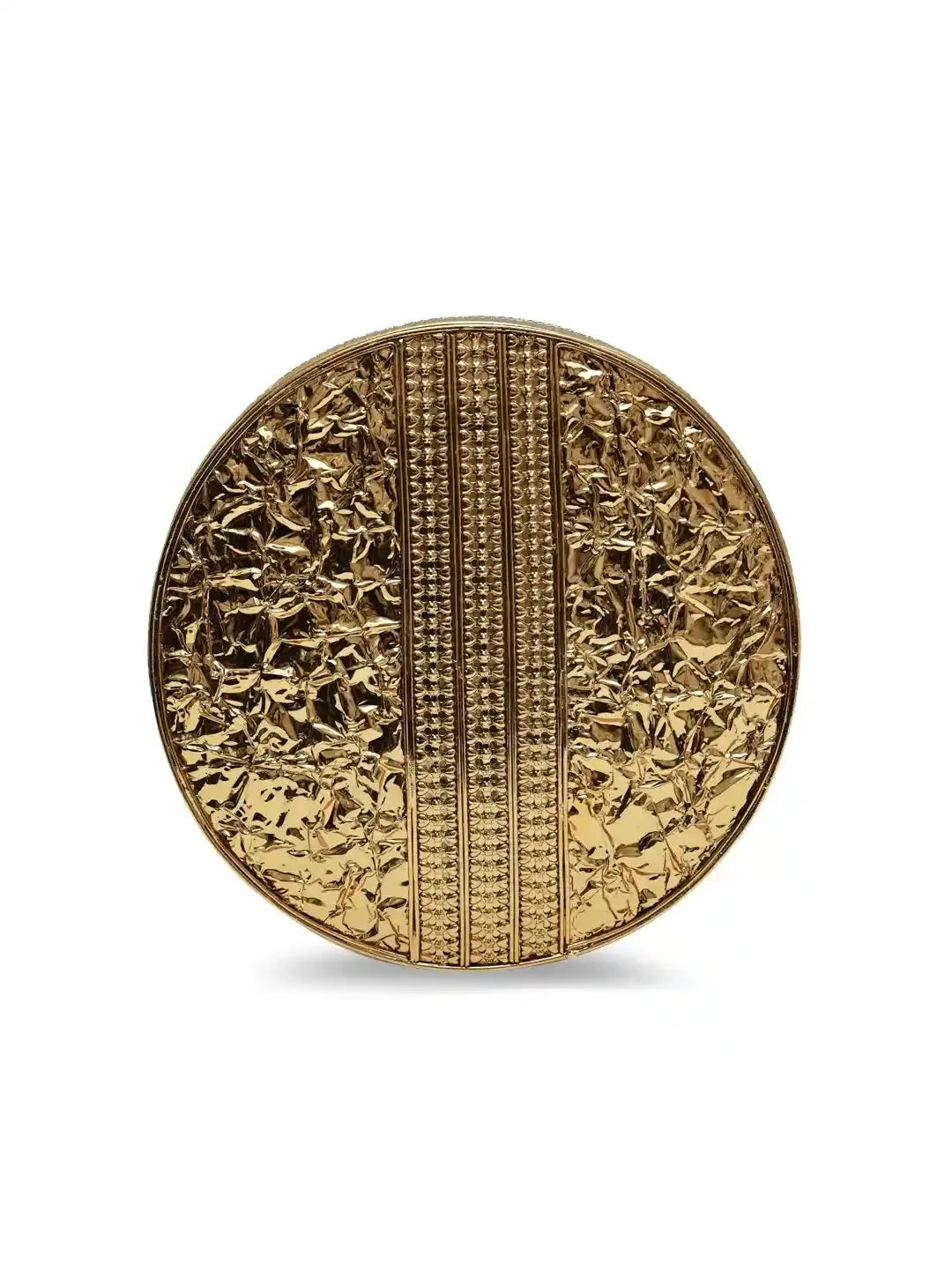 Beth Brass Clutch by The Tan Clan, stylish metallic clutch bag with a sleek design and textured brass finish.