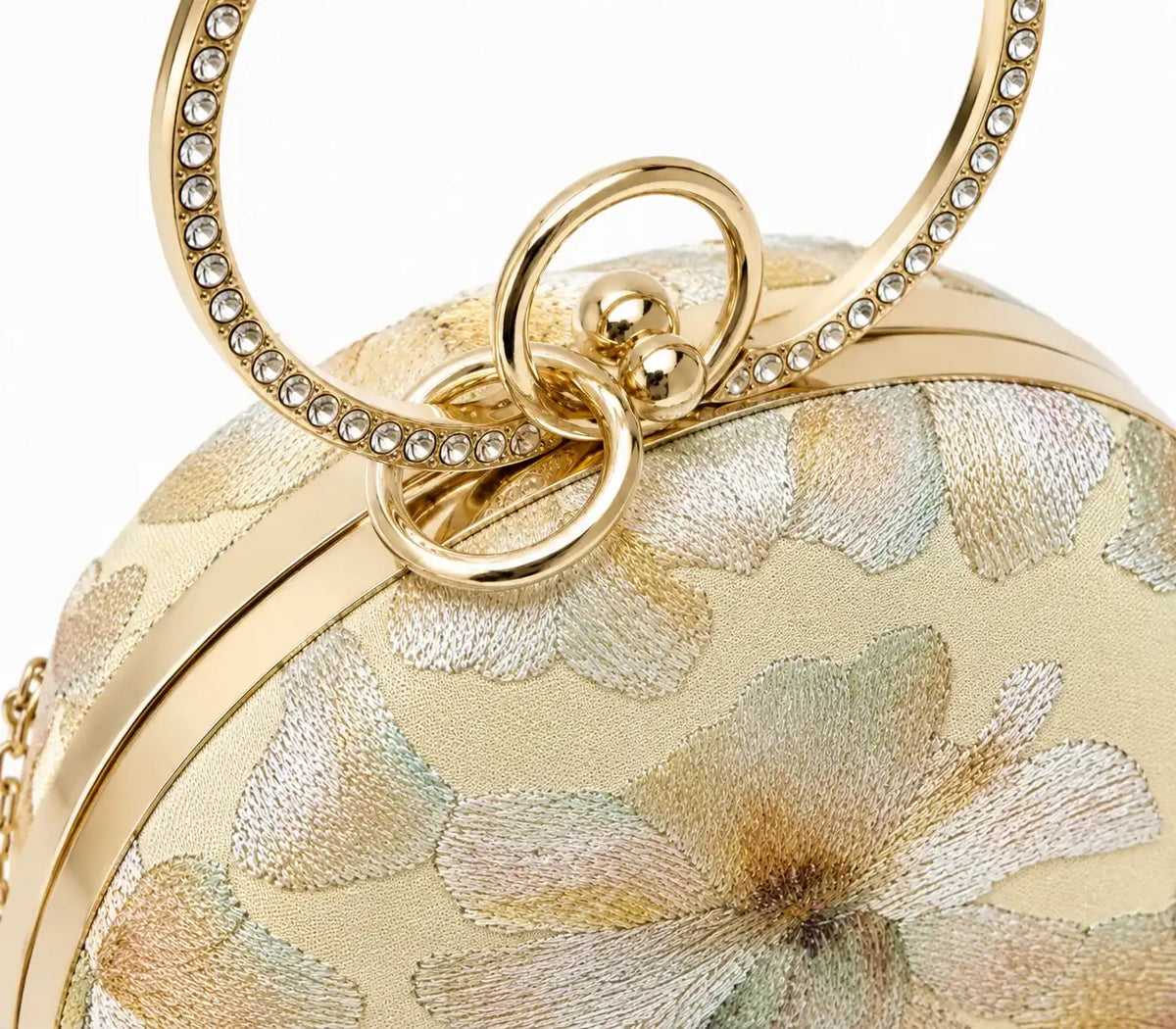 Yellow embroidered clutch bag from The Tan Clan with floral embroidery, designed as a stylish accessory for special occasions.