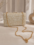 Dazzle Gold Sequined Sleek Clutch