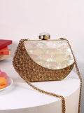 Demi Brass Clutch